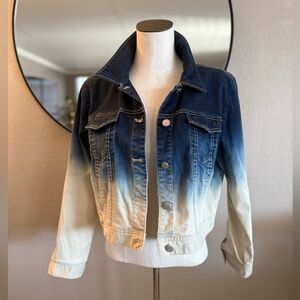 Chico’s Platinum Ombre Denim Jean Jacket Size 2 (Large)